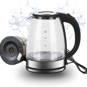 Chaleira Eletrica de Vidro 220v Potência 1500W Capacidade 1,8L Desligamento Automático Efeito de Luz Interno - Qualidade Premium Ezc® (220v)